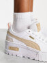 Puma Mayze platform trainers in white and oatmeal