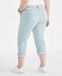 Фото #8 товара Plus Size Mid-Rise Curvy Roll-Cuff Capri Jeans, Created for Macy's