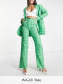 Фото #1 товара ASOS DESIGN Tall straight ankle suit trouser in green check