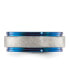 ფოტო #2 პროდუქტის Stainless Steel Blue IP-plated with Scratch Finish Band Ring