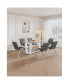 Rectangular Dining Set with Glass Tabletop & 4 Chairs