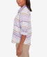 Petite Charm School Horizontal Stripe Button Down Top