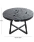 Фото #6 товара 35" x 35" x 18" Teak Wood Geometric Handmade Live Edge Black Metal Base Coffee Table