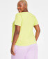 ფოტო #3 პროდუქტის Trendy Plus Size Gathered-Sleeve Crewneck T-Shirt, Created for Macy's