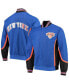 Фото #1 товара Men's New York Knicks Blue Hardwood Classics 75th Anniversary Authentic Warmup Full-Snap Jacket