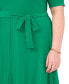 ფოტო #3 პროდუქტის Plus Size Tie Waist Midi Dress