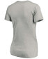 Women's Heather Gray Seattle Kraken Plus Size Primary Logo V-Neck T-shirt