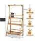 Фото #3 товара 3 Tier Bamboo Hanging Folding Plant Shelf Stand Flower Pot Display Rack Bookcase