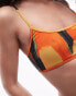 Topshop scoop bikini top in orange papaya print