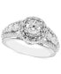 ფოტო #1 პროდუქტის Diamond Halo Triple Row Engagement Ring (1-5/8 ct. t.w.) in 14k White Gold