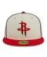 Фото #2 товара Men's Cream, Red Houston Rockets Piping 2-Tone 59FIFTY Fitted Hat