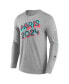 Фото #2 товара Branded Men's Heather Gray Paris 2024 Bold Stripe Long Sleeve T-Shirt