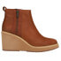 Фото #1 товара TOMS Raven Wedge Booties Womens Brown Casual Boots 10016836T