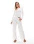 Фото #4 товара Vero Moda Petite long sleeved textured jersey top co-ord in white