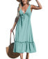 Women's Powder Blue Sleeveless Ruffle Maxi Beach Dress