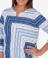 ფოტო #4 პროდუქტის Women's In Full Bloom Spliced Texture Stripe Side Tie Top