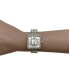 Two Tone Small Square and Rhinestones Metal Band Women Watch