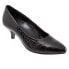 Фото #2 товара Trotters Kiera T1805-045 Womens Black Wide Leather Slip On Pumps Heels Shoes 7