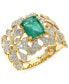 ფოტო #1 პროდუქტის EFFY® Emerald (1-3/8 ct. t.w.) & Diamond (1/3 ct. t.w.) Openwork Statement Ring in 14k Gold