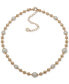 ფოტო #1 პროდუქტის Gold-Tone & Imitation Pearl Beaded Collar Necklace, 16" + 3" extender