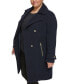 ფოტო #3 პროდუქტის Women's Plus Size Notched-Collar Double-Breasted Cutaway Coat