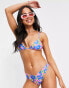 Фото #1 товара Weekday polyester blend triangle bikini top in abstract floral - MULTI