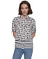 Фото #1 товара Women's Printed Bungee-Sleeve Button-Down Top