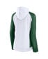 Фото #2 товара Women's White/Green New York Jets End Around Lightweight Raglan Full-Zip Hoodie Jacket