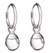 Round silver earrings with quartz