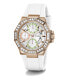 Фото #7 товара Часы и аксессуары Guess Женские аналоговые наручные часы с белым силиконовым ремешком 39 мм