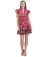 Petite Printed Chiffon Smocked-Waist Dress