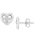 ფოტო #2 პროდუქტის Cubic Zirconia Cross-in-Heart Openwork Stud Earrings