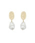 ფოტო #1 პროდუქტის Matted Gold Sculpted Oversized Baroque Pearl Drop Earrings