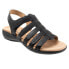 Фото #2 товара Trotters Tiki Laser T2322-001 Womens Black Wide Leather Strap Sandals Shoes 7.5