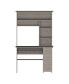 Фото #2 товара Compu 180 Hutch Desk, Multiple Shelves, Keyboard Tray, CPU Anel, One Drawer - Light Gray