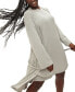 ფოტო #3 პროდუქტის Women's Long-Sleeve Ribbed Belted Robe