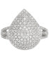 Фото #3 товара Diamond Teardrop Cluster Statement Ring (1/2 ct. t.w.) in Sterling Silver