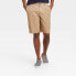 Фото #1 товара Goodfellow Chino Shorts Men's khaki Flat Front Slim Fit Linden Cotton Size 30