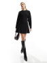 & Other Stories seam detail mini dress in black