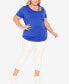 Фото #4 товара Plus Size V Cut Out Short Sleeve Top