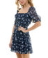 Juniors' Emma Floral-Print Tiered Fit & Flare Dress