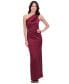 Фото #1 товара Women's Embellished One-Shoulder Satin Gown