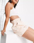 Фото #4 товара Topshop casual short with paperbag waist in pink