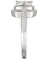 ფოტო #2 პროდუქტის Cubic Zirconia Square Cluster Double Halo Ring Sterling Silver