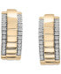 ფოტო #3 პროდუქტის Diamond Textured Small Hoop Earrings (1/4 ct. t.w.) in Gold Vermeil, Created for Macy's
