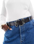 Фото #1 товара ASOS DESIGN Curve waist and hip jeans belt with silver snake buckle in black