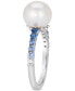 Vanilla Pearl™ (9mm) & Multi-Sapphire (3/8 ct. t.w.) Ring in 14k White Gold