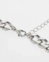 ASOS DESIGN 2 pack mixed chain necklace set in silver tone