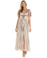 Women's Sequin Embellished Flutter-Sleeve V-Neck Gown