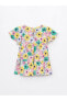 Фото #4 товара Платье для малышей LC WAIKIKI Цветочное платье с коротким рукавом для девочки Baby Bisiklet Yaka
